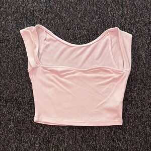 Women's Pink Ribbed Top